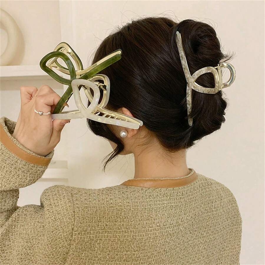 1 件醋酸树脂发夹，女士发饰 - 野綠仙蹤-超大13.5CM - 查看 1