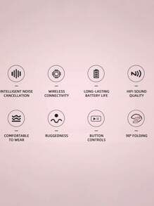 马卡龙可折叠耳机，支持多种连接方式，电池续航时间：5 小时/60 小时 - 粉色 - 粉色 - 查看 4