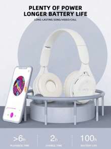 马卡龙可折叠耳机，支持多种连接方式，电池续航时间：5 小时/60 小时 - 粉色 - 粉色 - 查看 5