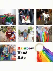 2pcs/Set Kite With Rainbow Ribbons Sensory Toy Montessori Toy Learning Tool For Kids Birthday Party Favors - Multicolor - View 9