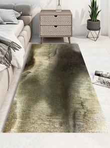 1pc Gold-Colored, High-Grade Simplistic Style Crystal Velvet Rug Measuring 850g/M², With 0.8cm Thickness, Rectangle Shaped Anti-Skid, Washable Carpet Suitable For Living Room, Bedroom, & Room Decoration - Gray Gold - View 4