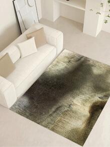 1pc Gold-Colored, High-Grade Simplistic Style Crystal Velvet Rug Measuring 850g/M², With 0.8cm Thickness, Rectangle Shaped Anti-Skid, Washable Carpet Suitable For Living Room, Bedroom, & Room Decoration - Gray Gold - View 5