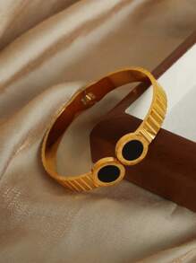 1只18k鍍金不鏽鋼可調開口羅馬數字手鍊 - 手鐲 - 查看 12