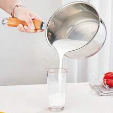 1pc Thickened 304 Stainless Steel Milk Pot With Steaming Rack & Steaming Plate For Baby Food Cooking, Mini Multifunctional Household Pot - Grey - View 7