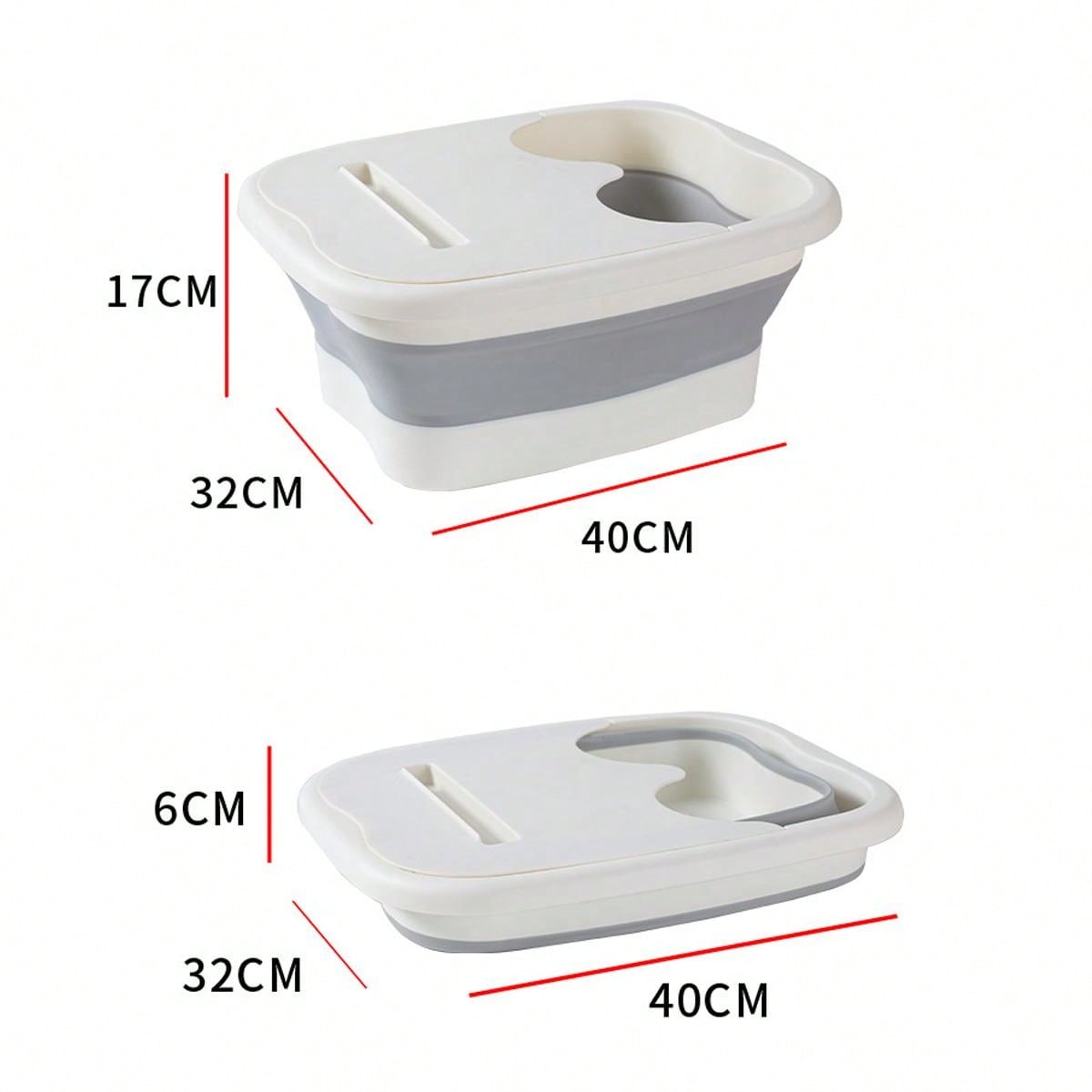 1pc Home Foot Spa Bath Massage Tub With Foldable Cover, Insulating Belt