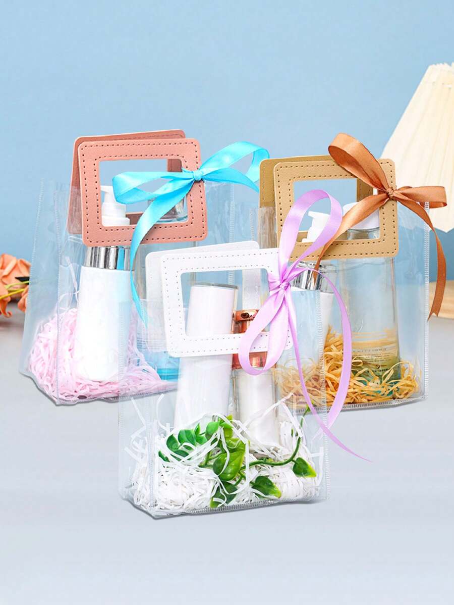 1 Miếng Ngày lễ tình nhân Màu hồng Trong suốt Túi quà tặng Với Xử lý , Hoa Túi quà tặng , PVC Túi Quà tặng Có tay cầm , Rượu sâm banh Trắng Hình vuông Túi xách tay , Có thể tái sử dụng Nhựa Bao bì quà tặng Cái túi , Quà tặng phù dâu Cái túi , Hình trái tim Kẹo Hộp Quà , Thủ công Trang trí Hộp Quà , Inch - Nhiều màu - Xem 1