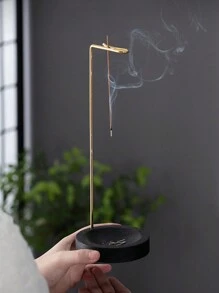 1入組木質香薰架，香薰燃燒器，帶香薰架的灰蕊盤，翻轉香薰架，用於家居裝飾，瑜珈，水療和冥想 - 彩色 - 查看 7