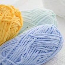 1入組50g手編毛線，冰條紋毛線，適用於DIY、圍巾、玩具、袋子、厚線鉤編服裝、冬季 - 杏色 - 查看 3