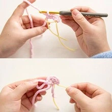 1入組50g手編毛線，冰條紋毛線，適用於DIY、圍巾、玩具、袋子、厚線鉤編服裝、冬季 - 杏色 - 查看 5