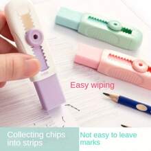 chenguang M&g文具1+4推拉橡皮擦,少碎屑鉛筆擦,學生藝術用,開學季,淺紫色 - 紫色 - 查看 3