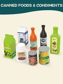 97入組2-3歲幼兒廚房玩具套裝,逼真的烹飪玩具有切可切水果,蔬菜;有助於培養細致的動作技能、想象力和創造力;可以扮演廚師的角色,男孩和女孩的生日禮物,購物和計算體驗 - 彩色 - 查看 5