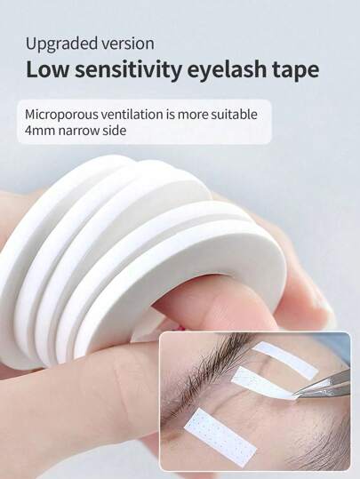 2 Rolls/5 Rolls/10 Rolls 4mm New Eyelash Lifting Tape, Foam Sponge Eyelash Tape Eyelash Extension Easy To Tear, Anti-Allergic Eyelash Isolation Eye Mask, Sensitive Breathable Eyelash Extension Tool, Eyelash Extension Tape, Breathable Eyelash Grafting Tape, 4mm Isolation Tape With Pores, Special Eye Patch Tool For Eyelash Beauty