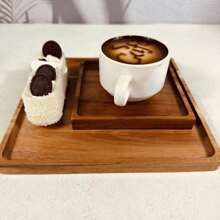 Tea Snack Food Tray, Coffee Snacks Tray, Coffee Fruit Tray, Dining Table Kitchen Tray, Restaurant Utensil Tray - Brown - View 5
