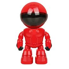Red Robot Shaped Wireless Wifi Indoor 360-Degree Camera With Remote Control And High Definition, For Home Security Monitoring - Black - View 4