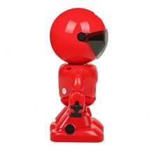 Red Robot Shaped Wireless Wifi Indoor 360-Degree Camera With Remote Control And High Definition, For Home Security Monitoring - Black - View 3