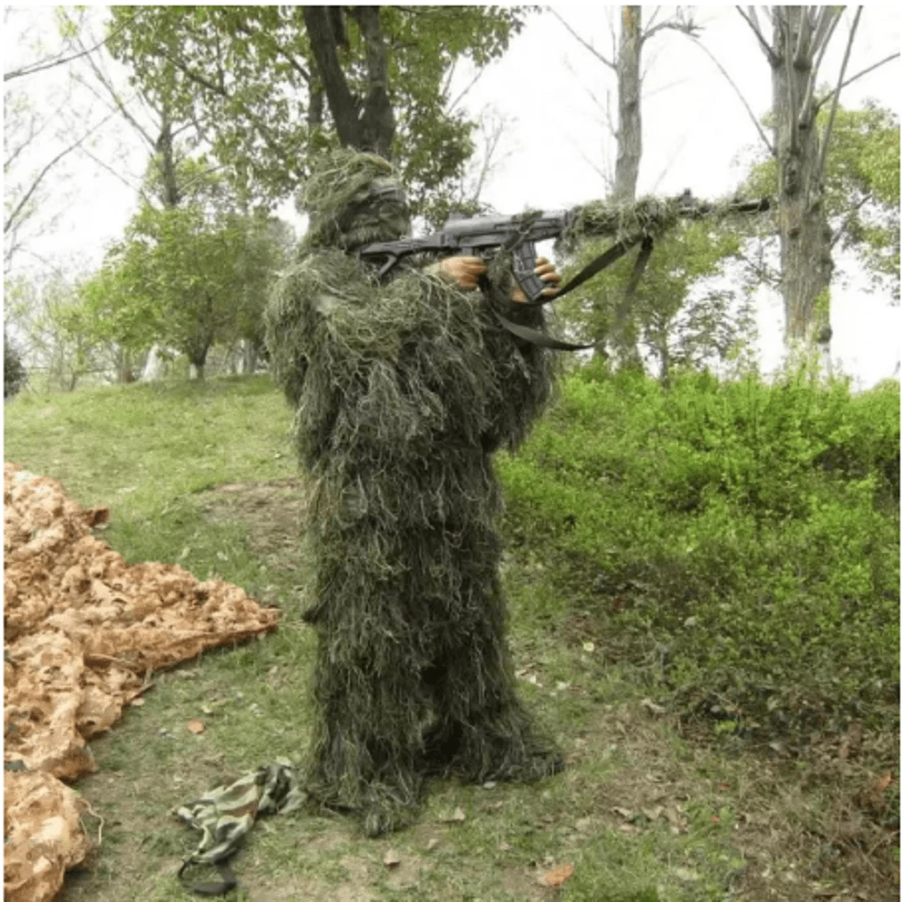 迷彩ghillie套裝yowie狙擊手戰術服裝迷彩套裝,適用於狩獵彈球ghillie套裝男性狩獵服裝