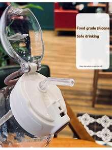 1pc Cartoon Bear Printed Portable Water Bottle, 600ml - Multicolor - View 4