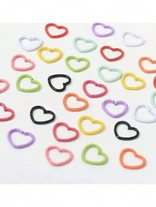 About 50pcs Girls Heart And Star Cartoon Hair Beads Hair DIY Accessories - Multicolor - View 2