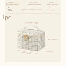 Neceser Portátil Estilo Ins De Gran Capacidad, 1 Unidad, Para Viaje O Almacenamiento De Cosméticos - bolsa de almacenamiento portátil - Ver 8