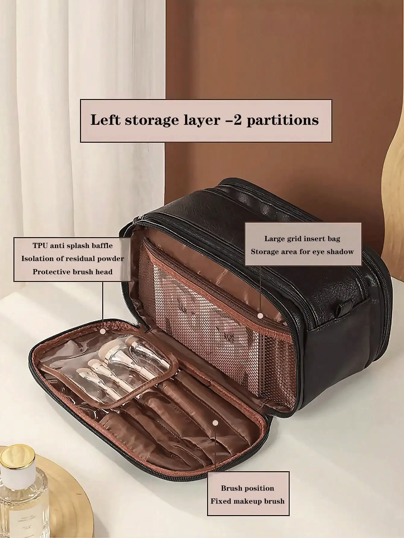 Women's Large Capacity Portable Toiletry Bag For Travel And Cosmetic Storage Men Toiletry Bag Makeup Brushes Storage Makeup Bag Makeup Bags Makeup Organizer Make Up Organizer Makeup Storage