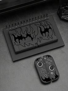 1pc Black Flame Pattern Tpu Protective Case Compatible With Switch/Oled/Lite - Multicolor - View 2