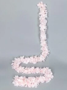 1/3/5件装人造樱花藤蔓刺绣花环，2米长，适用于家居装饰、婚礼场地装饰、房间/浴室墙面装饰、户外花园装饰、生日派对装饰、情人节和新年装饰 - 淺粉色 - 查看 5
