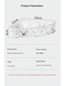1 Pieza Estantería Triangular De Esquina Montada En La Pared Con Patrón De Glaciares Y Patrón De Onda De Agua, Para Almacenamiento En El Lavabo Del Baño O Cocina - Gris - Ver 8