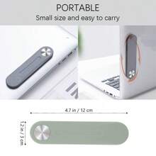 1入磁性手機支架，筆記型電腦或桌上型電腦顯示器側面安裝手機支架，輕薄便攜式可摺疊的電腦擴展支架，適用於任何手機 - 綠色 - 查看 3