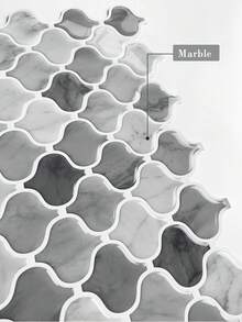 1/4/10 PCS/SET  Waterproof Lantern Pattern 3D Textured Wall Panels DIY Tiles,Removable Self Adhesive Wall Tile Sticker Kitchen Bathroom Backsplash For Festival Layout - Dark Grey - View 2