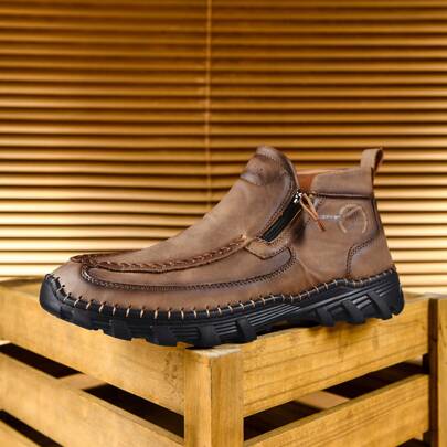 Men's Handmade Casual Breathable Mountaineering Boots, Lightweight Outdoor Hiking Boots