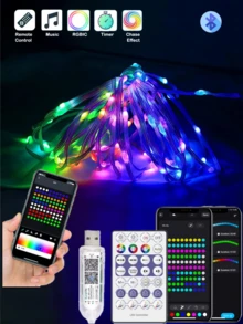 Acosh Neon 藍牙led燈串rgbic夢幻色彩效果,具有智能app自定義顏色音樂同步顏色變化,usb Led妖精燈可用於室內和室外裝飾派對氛圍照明 - Dreamcolor - 查看 3