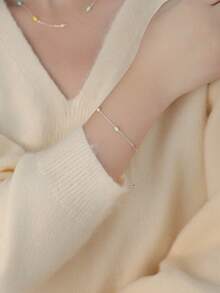 S925銀色彩繪珠鏈手鍊女性專用,新款高端甜蜜女友禮物 - 手鍊 - 查看 6