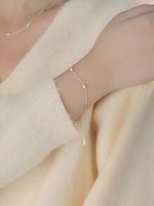 S925銀色彩繪珠鏈手鍊女性專用,新款高端甜蜜女友禮物 - 手鍊 - 查看 2