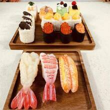 Tea Snack Food Tray, Coffee Snacks Tray, Coffee Fruit Tray, Dining Table Kitchen Tray, Restaurant Utensil Tray - Brown - View 3