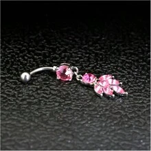 1PC Austria Crystal Body Button Rings Cute Goldfish Navel Piercing Anti-Allergic Piercing Nombril Body Jewelry - Baby Blue - View 6