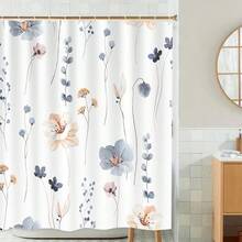 1入組多功能裝飾防水和防黴功能淋浴簾,美麗的花卉印花設計,適用於浴室、花園、廚房、涼亭等地,不遮光窗簾,72x72英寸(180x180厘米) - 彩色 - 查看 9