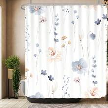 1入組多功能裝飾防水和防黴功能淋浴簾,美麗的花卉印花設計,適用於浴室、花園、廚房、涼亭等地,不遮光窗簾,72x72英寸(180x180厘米) - 彩色 - 查看 8