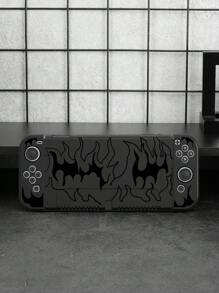 1pc Black Flame Pattern Tpu Protective Case Compatible With Switch/Oled/Lite - Multicolor - View 1