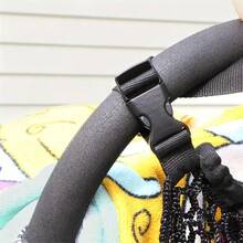 1個嬰兒手推車收納袋,嬰兒手推車雨傘車配件網格收納籃 - 黑色 - 查看 11