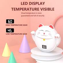 新到貨招財貓暖手寶和帶溫度控制功能的行動電源,可愛的卡通雪人造型 - 白色招財貓 - 查看 8