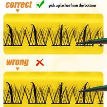 100 Clusters Lashes, DIY Cat Eye Segmented Eyelashes Clusters Fluffy Natural Soft Faux Mink False Eyelashes,Individual Lashes ,Lash Clusters, Lash Extensions - Black - View 5