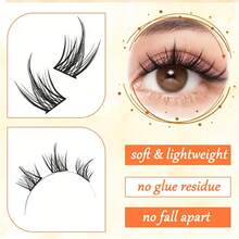 100 Clusters Lashes, DIY Cat Eye Segmented Eyelashes Clusters Fluffy Natural Soft Faux Mink False Eyelashes,Individual Lashes ,Lash Clusters, Lash Extensions - Black - View 3