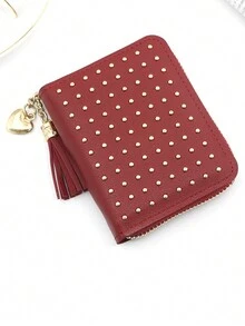 兒童短款手抓鑲珠包,學生文具收納袋,卡片套 - 紅色 - 查看 2