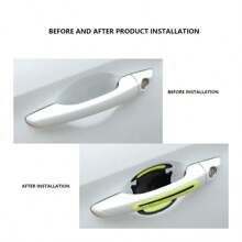 YuliSpy 10 Piezas/set Pegatinas Reflectantes Para Coche Que Incluyen Señal De Advertencia, Protección De Asa Y Película A Prueba De Arañazos - Blanco - Ver 6