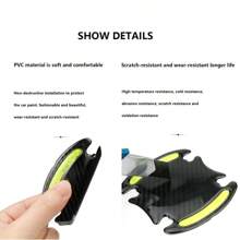 YuliSpy 10 Piezas/set Pegatinas Reflectantes Para Coche Que Incluyen Señal De Advertencia, Protección De Asa Y Película A Prueba De Arañazos - Blanco - Ver 3