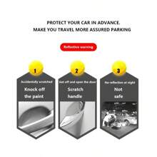 YuliSpy 10 Piezas/set Pegatinas Reflectantes Para Coche Que Incluyen Señal De Advertencia, Protección De Asa Y Película A Prueba De Arañazos - Blanco - Ver 5