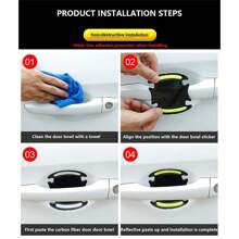 YuliSpy 10 Piezas/set Pegatinas Reflectantes Para Coche Que Incluyen Señal De Advertencia, Protección De Asa Y Película A Prueba De Arañazos - Blanco - Ver 4