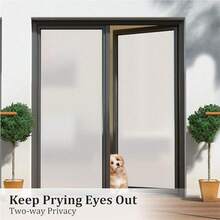 1卷純霧面隱私窗戶膜,控制熱量和減少閃爍多用途窗貼紙,靜電吸附防uv防偷窺和平面電視辦公室浴室遮光可重複使用的玻璃貼紙,可根據需要裁剪 - 白色 - 查看 6