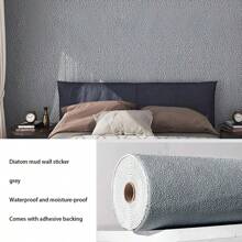 1000cm/rolle 3d Wohnzimmer Tapete, Faux Silica Gel Schlamm, Selbstklebend, Wasserdicht, Anti-kollision, Schlafzimmer Hintergrund, Matte Einfarbige Farbe, Heimdekoration