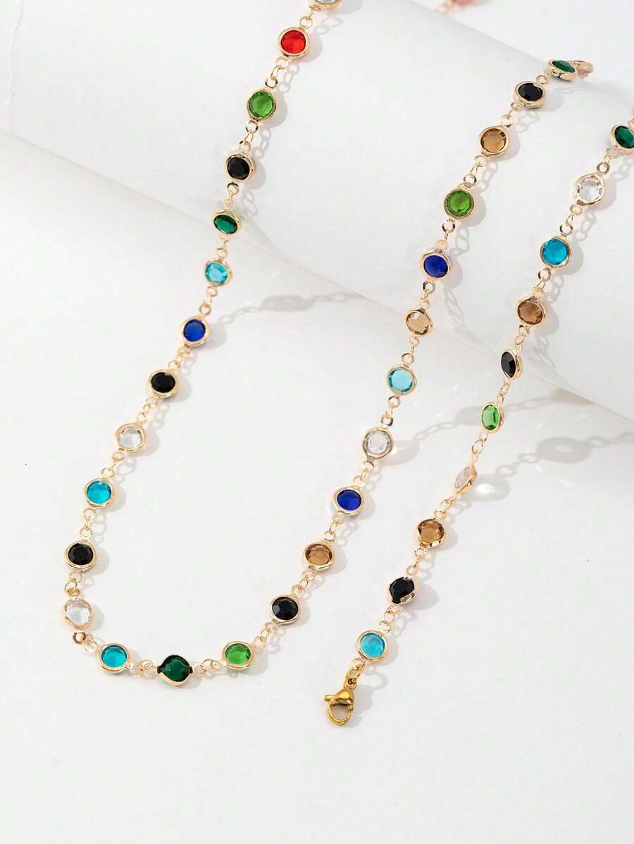 1pc Gold/Silver Sexy YShaped Chain Necklace Body Chain Decor For Dates